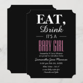 Invitation Manger, Boire C'est une Fille, Annonce de Naissanc (Devant / Derrière)