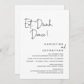 Invitation Manger, Boire, Danse, Célébration de l'Elopement M (Devant / Derrière)