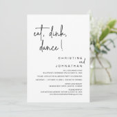 Invitation Manger, Boire, Danse, Mariage Elopement Célébratio (Debout devant)