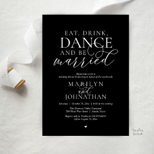 Invitation Manger, Boire, Danser, Être Marié, Mariage en Elop