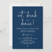 Invitation Manger, Boire et Danser, Réception de Mariage Mode (Devant)