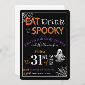 Invitation Manger, boire, et être effrayant (Devant / Derrière)