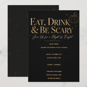 Invitation Manger, boire et être effrayant Soirée Halloween B