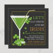 Invitation Manger, boire et être irlandais St. Patrick's Day  (Devant / Derrière)