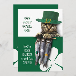 Invitation Manger, boire et être irlandais St. Patrick's Day 