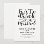 Invitation Manger, boire et être marié Save the Date de maria (Devant / Derrière)