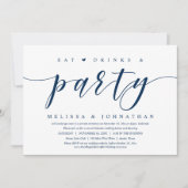 Invitation Manger, Boire et Fête, Mariage Elopement Dîner Inv (Devant)