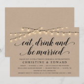 Invitation Manger, Boire et Marié, Répétition Mariage, Kraft (Devant / Derrière)