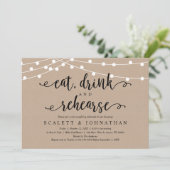 Invitation Manger, boire et répéter, dîner de répétition rust (Debout devant)