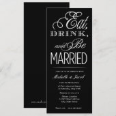 Invitation Manger, boire, être marié (Devant / Derrière)