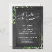 Invitation Manger, Boire & Être Marié de Verdure & Tableau No (Devant)
