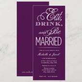 Invitation Manger, Boire, Être Mariés (Devant / Derrière)