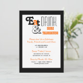 Invitation Manger boire fête de Thanksgiving anniversaire (Debout devant)