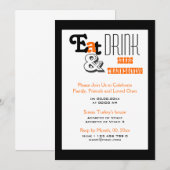 Invitation Manger boire fête de Thanksgiving fête d'anniversa (Devant / Derrière)