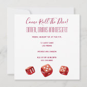 Invitation Manger, Boire & Jouer Bunco Jeu Nuit (Dos)