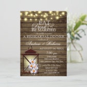 Invitation Manger Boire Marié Lanterne Rustique Dîner de Répé (Debout devant)