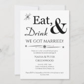 Invitation Manger Boire Nous nous sommes mariés Fête de fuite (Devant)