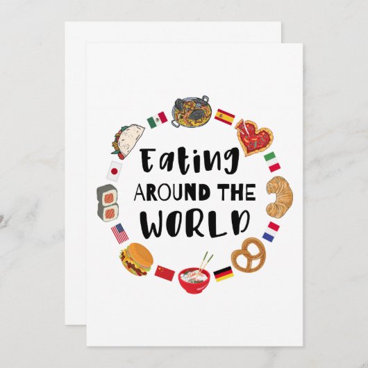 Invitation Manger dans le monde entier (Devant / Derrière)