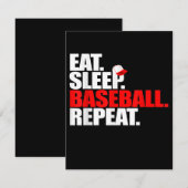 Invitation Manger Dormir Baseball Répéter Receveur Lanceur Ba (Devant / Derrière)