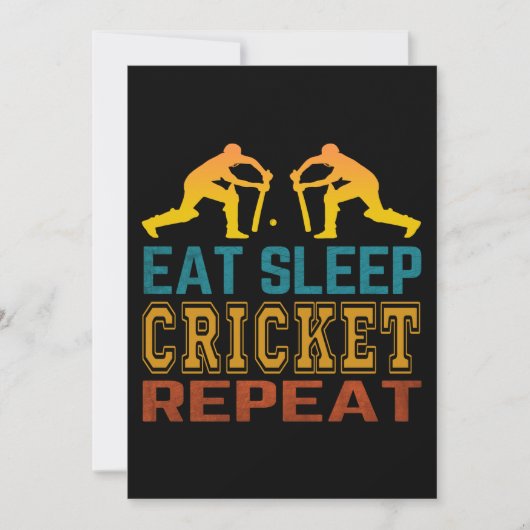 Invitation Manger Dormir Cricket Répéter (Devant)