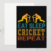 Invitation Manger Dormir Cricket Répéter (Devant / Derrière)