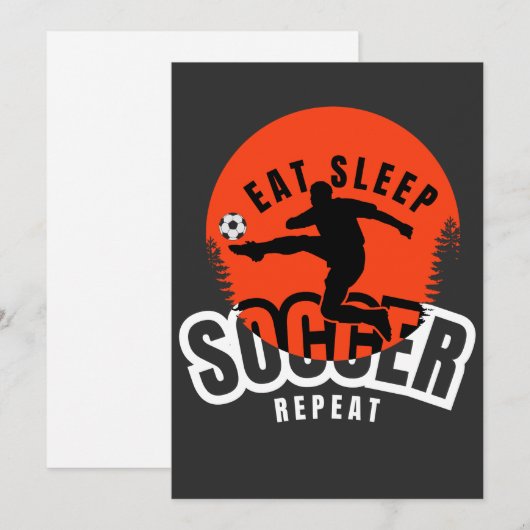 Invitation manger dormir football répéter (Devant / Derrière)