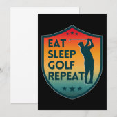 INVITATION MANGER DORMIR GOLF RÉPÉTER (Devant / Derrière)
