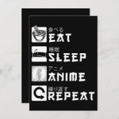 Invitation Manger Sleep Anime Répéter Japonais Manga Lover (Devant / Derrière)