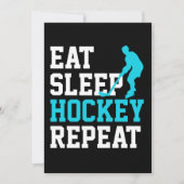 Invitation Manger Sommeil Hockey Répéter (Devant)