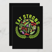 Invitation Manger Végétarien Fort (Devant / Derrière)