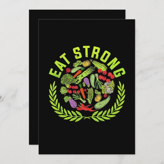 Invitation Manger Végétarien Fort (Devant / Derrière)