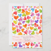 Invitation Mangez Boire & Aimer Aquarelle Or Coeur Vday Party (Dos)