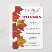 Invitation Mangez Boire & Donnez Merci Feuilles d'Automne Cél (Devant)