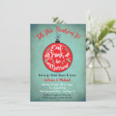 Invitation Mangez Boire et être marié Douche de Noël (Debout devant)