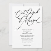 Invitation Mangez boire et être marié mariage de script moder (Devant)