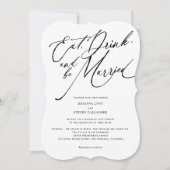 Invitation Mangez boire et être marié Modern Script mariage (Devant)