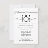 Invitation Mangez boire et être marié Noir Mariage Réception (Devant)