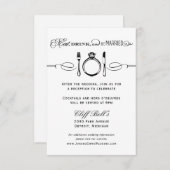 Invitation Mangez boire et être marié Noir Mariage Réception (Devant / Derrière)