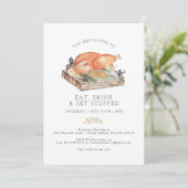 Invitation Mangez Boire et Obtenez Stuffé Thanksgiving modern (Debout devant)