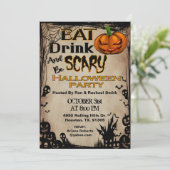 Invitation Mangez Boire Et Soyez Effrayant Adulte Halloween I (Debout devant)