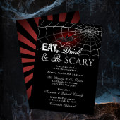 Invitation Mangez Boire et Soyez effrayant Araignée Halloween