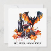 Invitation Mangez Boire et soyez effrayant Automne Halloween (Devant)