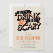 Invitation Mangez Boire Et Soyez Effrayant Halloween Part Inv (Devant)