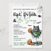 Invitation Mangez Boire Et Soyez Effrayant Halloween Party (Devant)