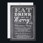 Invitation Mangez Boire et Soyez Joyeux Chalkboard Fête de No<br><div class="desc">Créez votre invitation parfaite avec ce modèle pré-conçu, vous pouvez facilement la personnaliser pour être le vôtre. Pour plus de personnalisation, cliquez sur le lien "customiser plus loin" et utilisez notre outil de conception facile à utiliser pour modifier ce modèle. Si vous préférez les papiers plus épais / Finition mat,...</div>