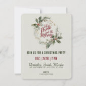 Invitation Mangez Boire et Soyez Joyeux Fête de Noël Wreath (Devant)