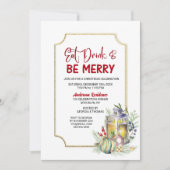 Invitation Mangez Boire et Soyez Joyeux Noël de Lanterne (Devant)