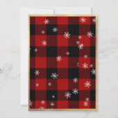 Invitation Mangez Boire et Soyez Joyeux Rouge Rustique Plaid  (Dos)