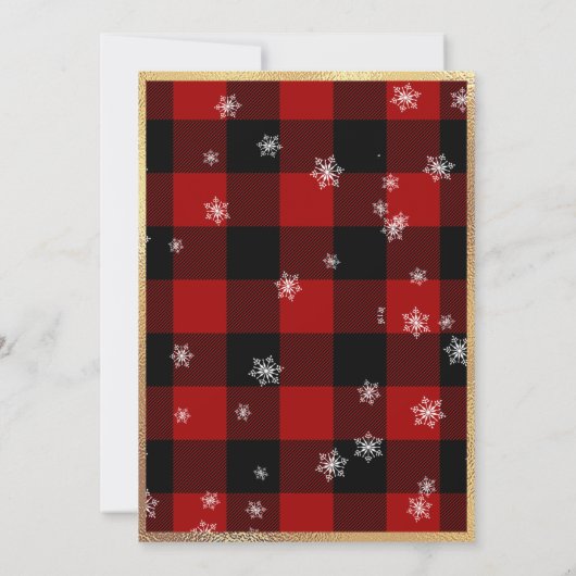 Invitation Mangez Boire et Soyez Joyeux Rouge Rustique Plaid  (Dos)