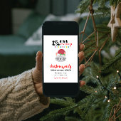 Invitation Mangez Boire et soyez Meowen Cartoon Père Noël Cat